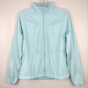 ATHLETA Zip Up Mock Neck Lightweight Jacket w/ Reflective Designs Sz. S/M